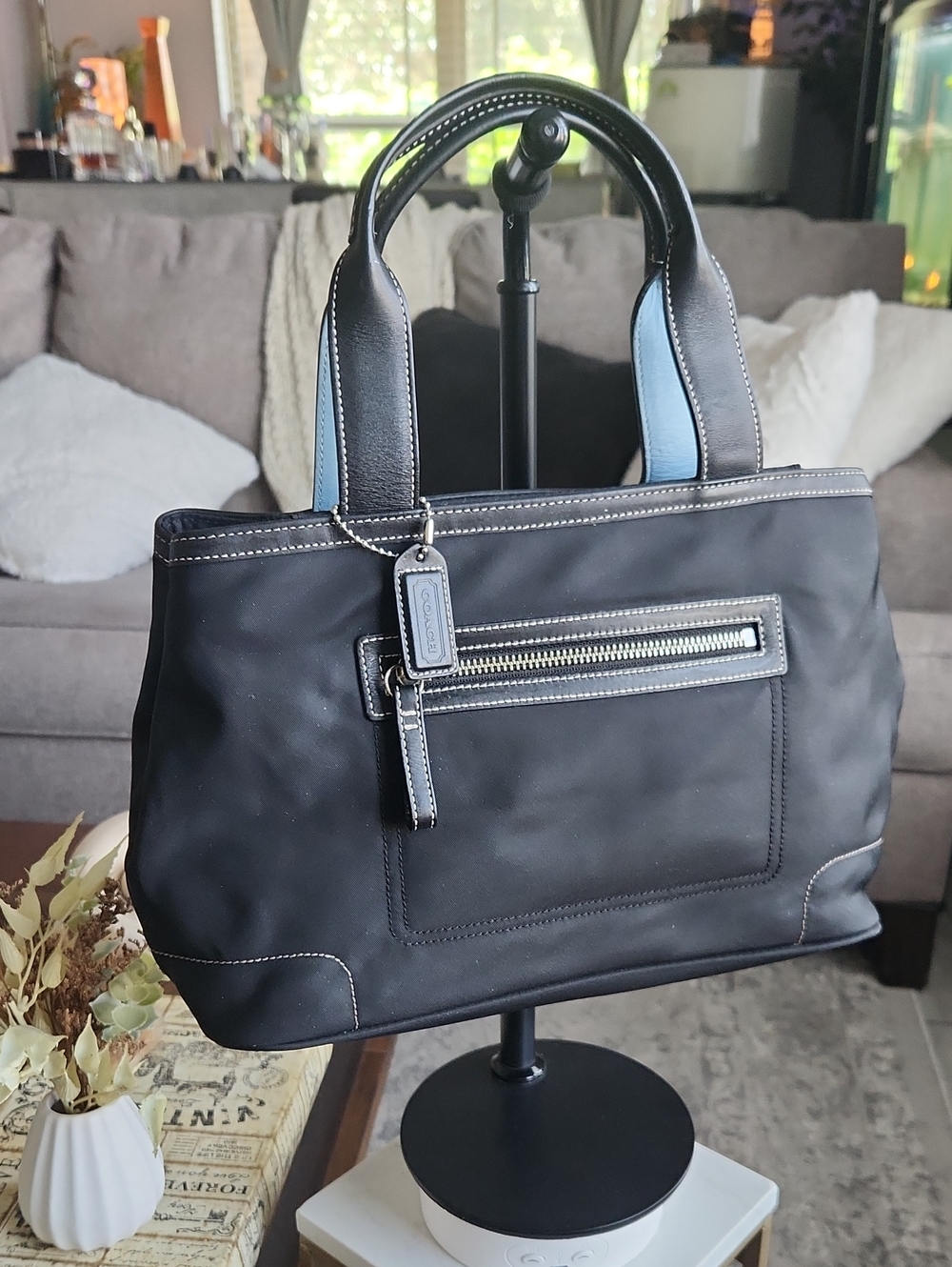 Vintage Coach Hamptons Weekend Sateen/Nylon Large Carryall Satchel
